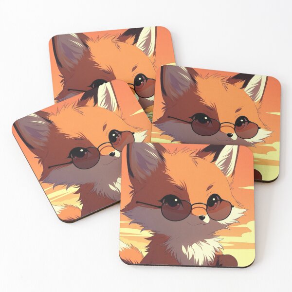 Item preview, Copy of Playful Anime Fox with Sunglasses Sunset Chibi Art designed and sold by NovaDigitalArt45.