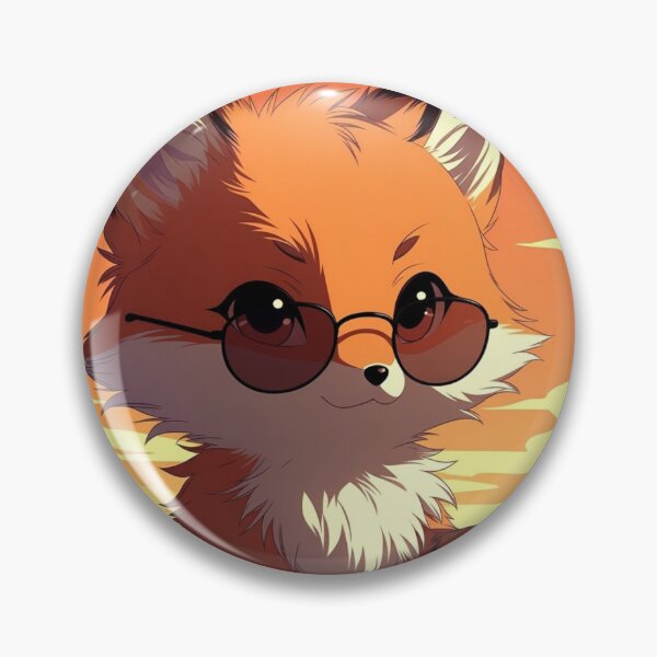 Artikelvorschau, Kopie eines verspielten Anime-Fuchses mit Sonnenbrille im Sonnenuntergang (Chibi-Artwork) entworfen und verkauft von NovaDigitalArt45.