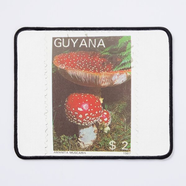 Item preview, Guyana Red Toadstool Mushrooms Vintage Postage Stamp designed and sold by red-amber65.