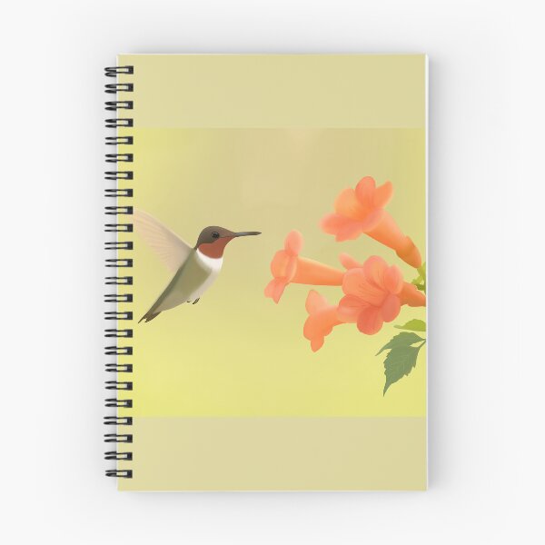 Item preview, Ruby-throated Hummingbird with Crossvine designed and sold by RivendellBird.