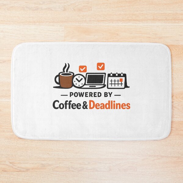 Item preview, Powered by Coffee & Deadlines – Humorous Vintage Office Logo designed and sold by Dax Studio.