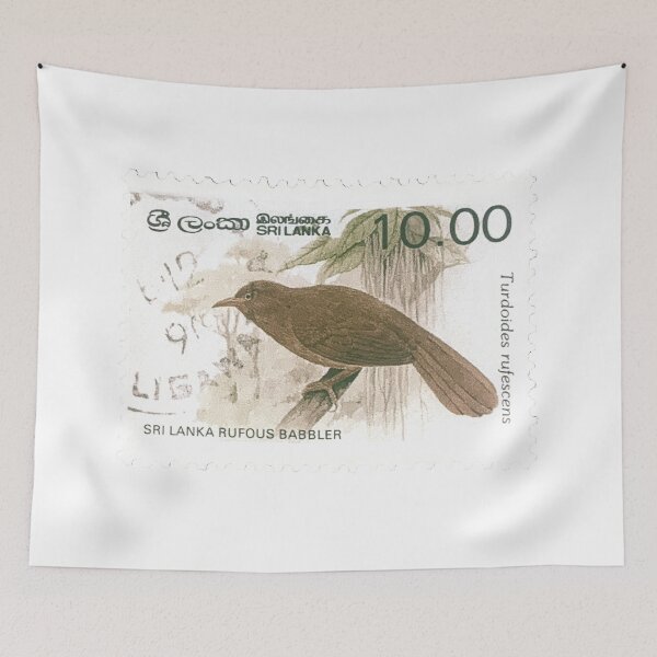 Item preview, Sri Lanka Rufous Babbler Vintage Postage Stamp designed and sold by red-amber65.