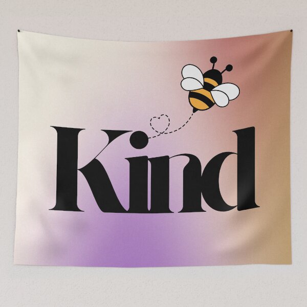 Item preview, Beeee Kind - Kindness Quote Art with Little Bee designed and sold by Cosmicquark's Shop.