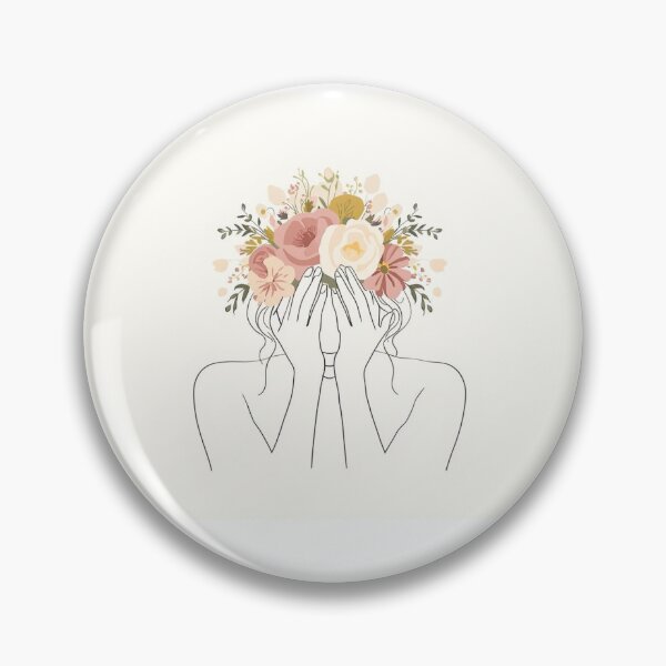 Item preview, Minimalist Floral Woman Line Art – Hands Covering Face Botanical Illustration designed and sold by BABUSHOP5.