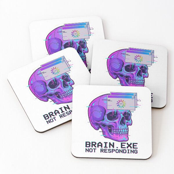 Item preview, Brain.exe Not Responding - Glitch Skull Vaporwave designed and sold by GemajoStudio.