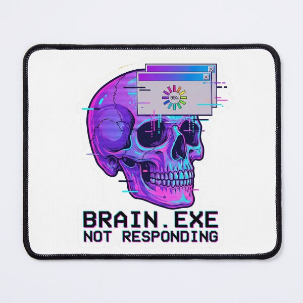 Item preview, Brain.exe Not Responding - Glitch Skull Vaporwave designed and sold by GemajoStudio.