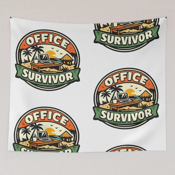 Item preview, Office Survivor – Vintage Retro Adventure Office Logo designed and sold by Dax Studio.