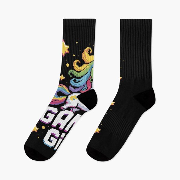 Item preview, Cute Gamer Girl Galaxy Rainbow Unicorn Video Game Pixel Art1  designed and sold by SyntaxClaw.