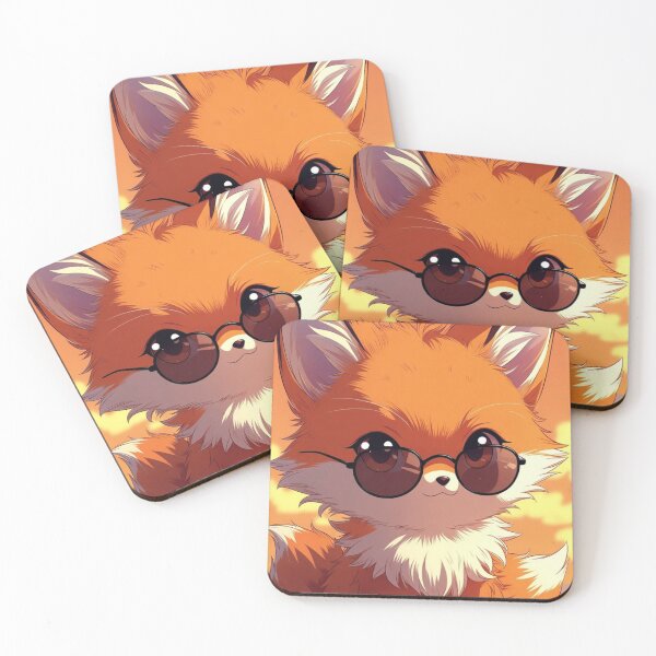 Item preview, Copy of Playful Anime Fox with Sunglasses Sunset Chibi Art designed and sold by NovaDigitalArt45.