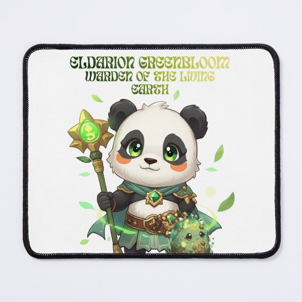 Artikelvorschau, Eldarion Grünblüte – Hüter der lebenden Erde | Monzora Fantasy Panda-Druide entworfen und verkauft von Monzora.