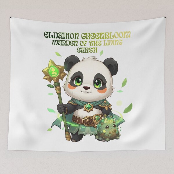 Item preview, Eldarion Greenbloom – Warden of the Living Earth | Monzora Fantasy Panda Druid designed and sold by Monzora.