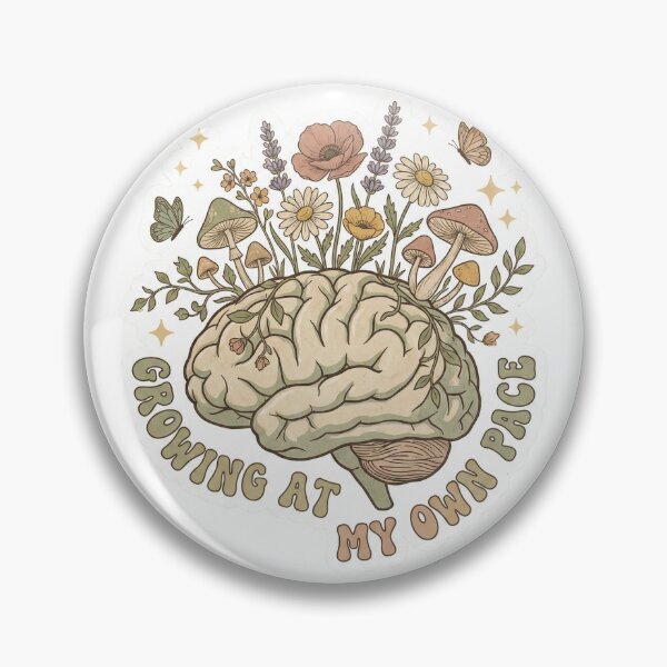 Item preview, Growing At My Own Pace - Floral Brain Mental Health designed and sold by GemajoStudio.