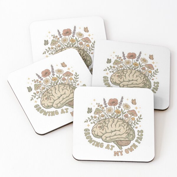 Item preview, Growing At My Own Pace - Floral Brain Mental Health designed and sold by GemajoStudio.
