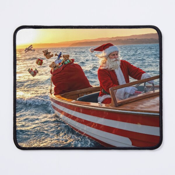 Item preview, Santa Claus Driving a Speedboat designed and sold by Maria Dryfhout.