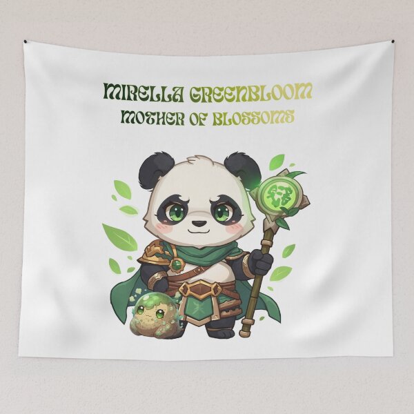 Item preview, Mirella Greenbloom – Mother of Blossoms | Healer of Life and Light | Monzora Fantasy Panda Mage designed and sold by Monzora.