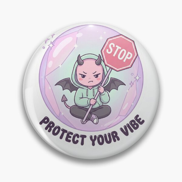 Item preview, Protect Your Vibe - Cute Devil Stop Sign designed and sold by GemajoStudio.