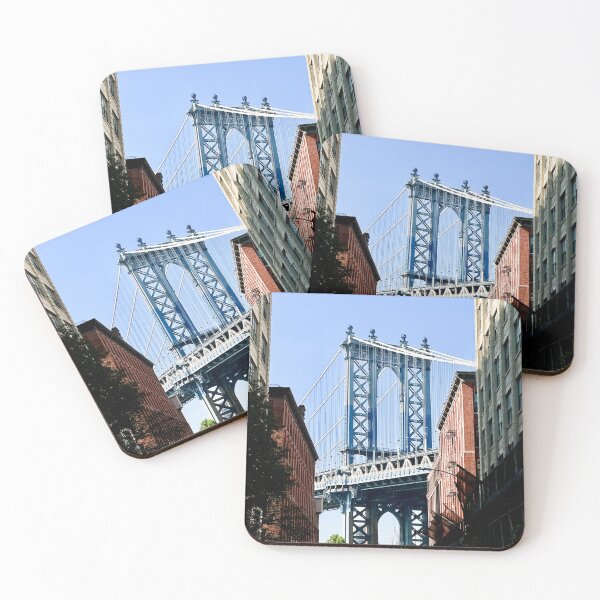 Item preview, Iconic View of the Manhattan Bridge Framed by Historic DUMBO Buildings designed and sold by TravelerPenguin.