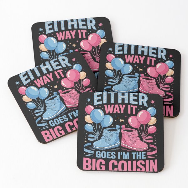 Item preview, Either Way It Goes I'm Big Cousin Gender Reveal Baby Shower  designed and sold by KotexTemu.