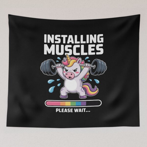 Item preview, Funny Cute Unicorn Workout Gym Fitness Weightlifting  designed and sold by InspiredFoul.
