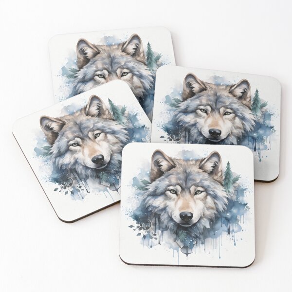 Item preview, Nordic Wolf Watercolor Illustration designed and sold by kakanto.