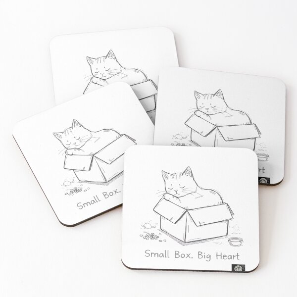 Item preview, Small Box Big Heart – Pencil Sketch Cat Winter Night designed and sold by HOUSE OF TIST.
