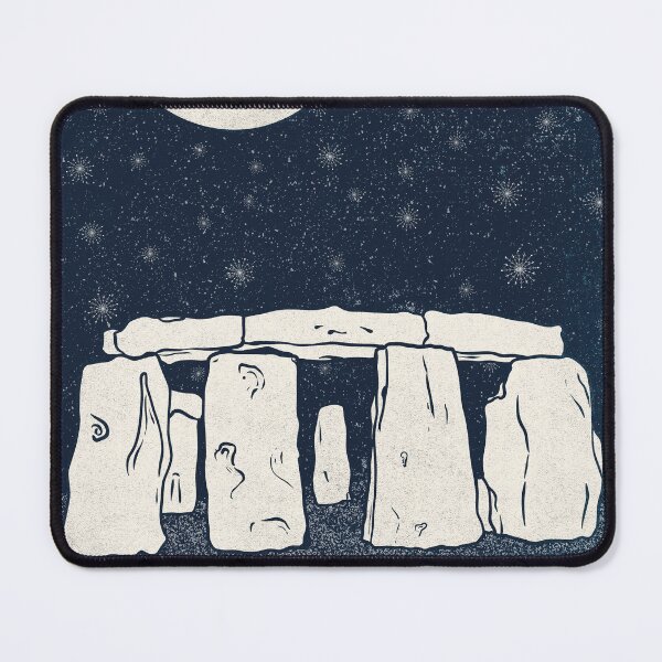 Item preview, Stonehenge in Snow - Winter Landscape Illustration/ Blue Version designed and sold by Ancient-Tales.