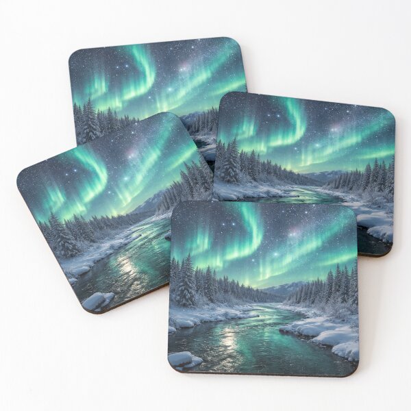 Item preview, winter wonderland winding frozen river through the snow designed and sold by PilotandPlane.