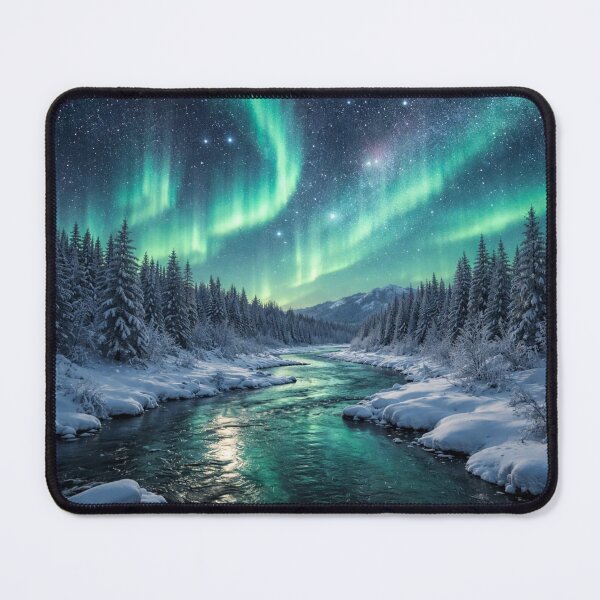 Item preview, winter wonderland winding frozen river through the snow designed and sold by PilotandPlane.
