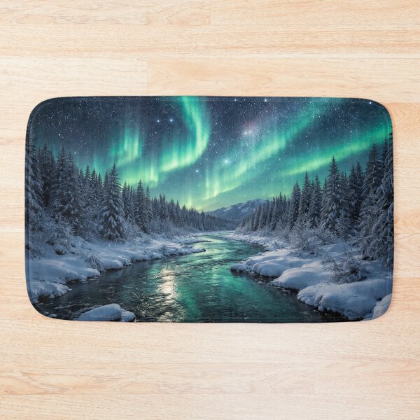 Item preview, winter wonderland winding frozen river through the snow designed and sold by PilotandPlane.