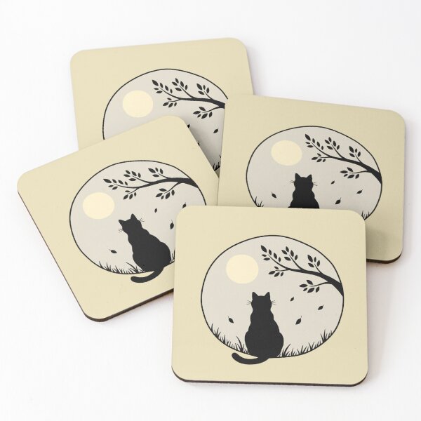 Item preview, Cat Silhouette Moon Lovers designed and sold by Bouufarte.