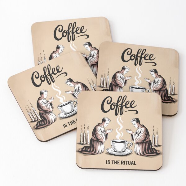 Item preview, Coffee Is the Ritual – Vintage Coffee Cult Humor Illustration designed and sold by CaffeinaRituals.