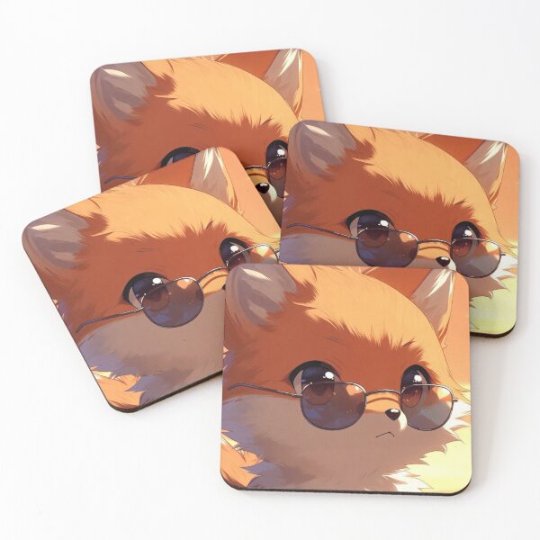 Item preview, Copy of Playful Anime Fox with Sunglasses Sunset Chibi Art designed and sold by NovaDigitalArt45.