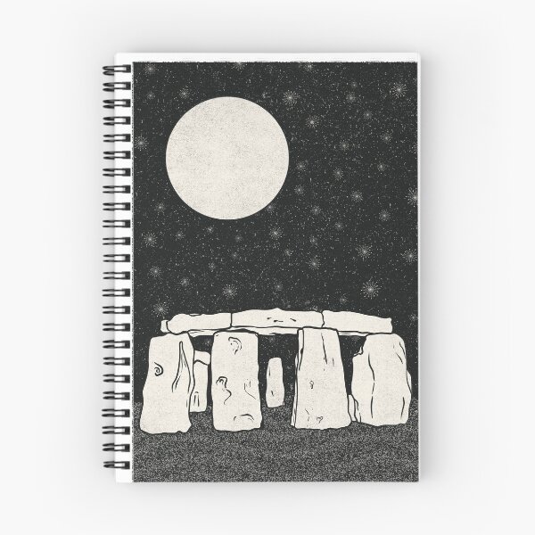 Item preview, Stonehenge in Snow - Winter Landscape Illustration/ Black Version designed and sold by Ancient-Tales.