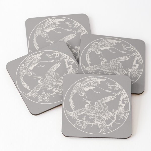 Item preview, .japanese cranes and magnolia tree designed and sold by TidalTattoo.