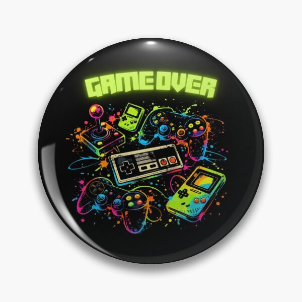 Item preview, Game Over - Neon Splatter Chaos Video Game Controllers designed and sold by JakubDesigns89.