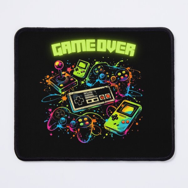 Item preview, Game Over - Neon Splatter Chaos Video Game Controllers designed and sold by JakubDesigns89.
