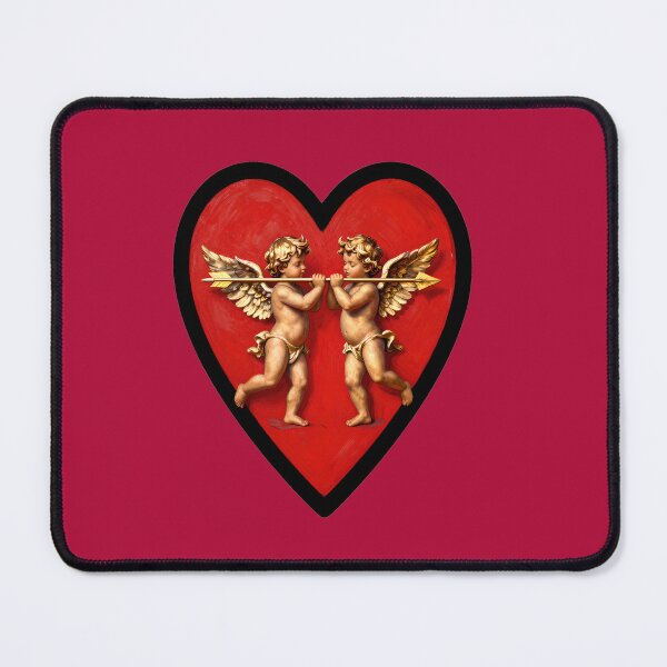 Item preview, Golden Cupid Cherubs Gothic Valentine Heart designed and sold by AnimalAirtistry.