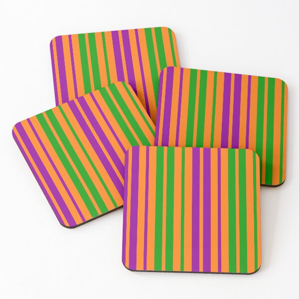 Item preview,  Green Purple Stripes On Orange Pattern Design  designed and sold by PatternTitan.