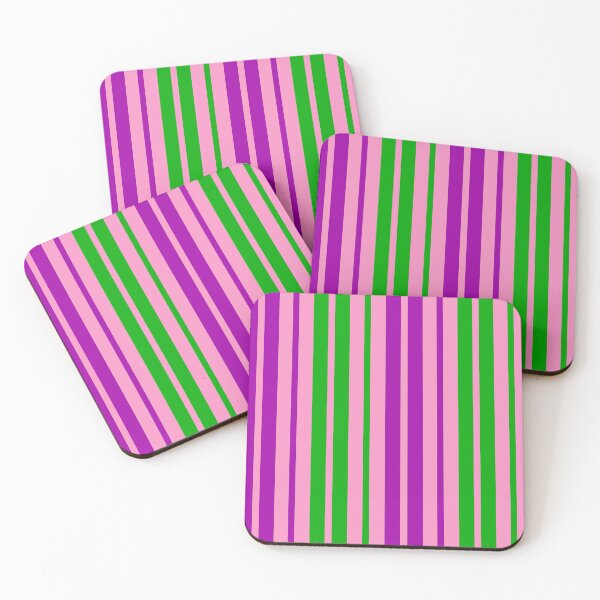 Item preview, Green Purple Stripes On Pink Pattern Design  designed and sold by PatternTitan.