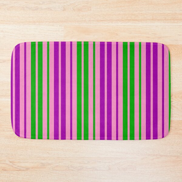 Item preview, Green Purple Stripes On Pink Pattern Design  designed and sold by PatternTitan.