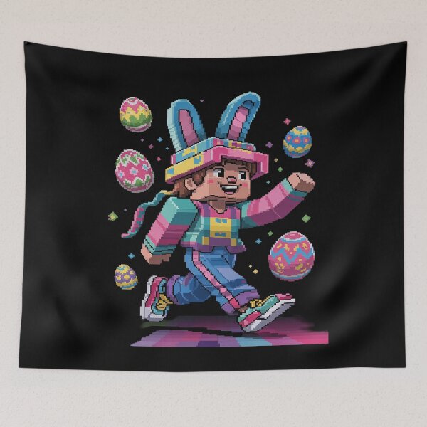 Item preview, Easter Day Video Game Pixel Bunny Eggs For Boys Men Kids  designed and sold by FadeOfThrone.