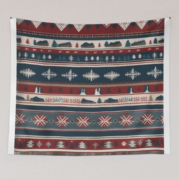 Item preview, Retro Alpine Ski Pattern Vintage Mountain Lodge Cosy Chalet Winter Cabin Nostalgic Skiing Design designed and sold by Esterlane.