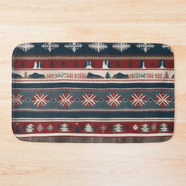 Item preview, Retro Alpine Ski Pattern Vintage Mountain Lodge Cosy Chalet Winter Cabin Nostalgic Skiing Design designed and sold by Esterlane.