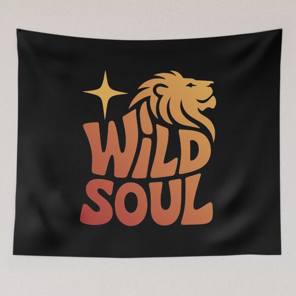 Item preview, Wild Soul – Free Spirit Lion Typography Art designed and sold by TipTop GFX.
