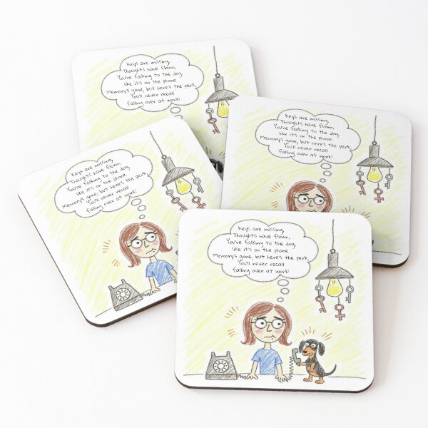 Item preview, Menopause Humour Poem Illustration - Missing Keys, Dachshund Children's Crayon Drawing designed and sold by HugsAndPrints.