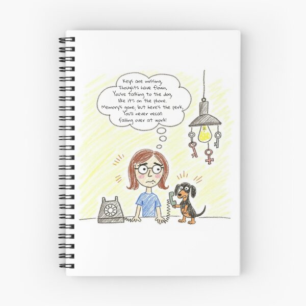 Item preview, Menopause Humour Poem Illustration - Missing Keys, Dachshund Children's Crayon Drawing designed and sold by HugsAndPrints.