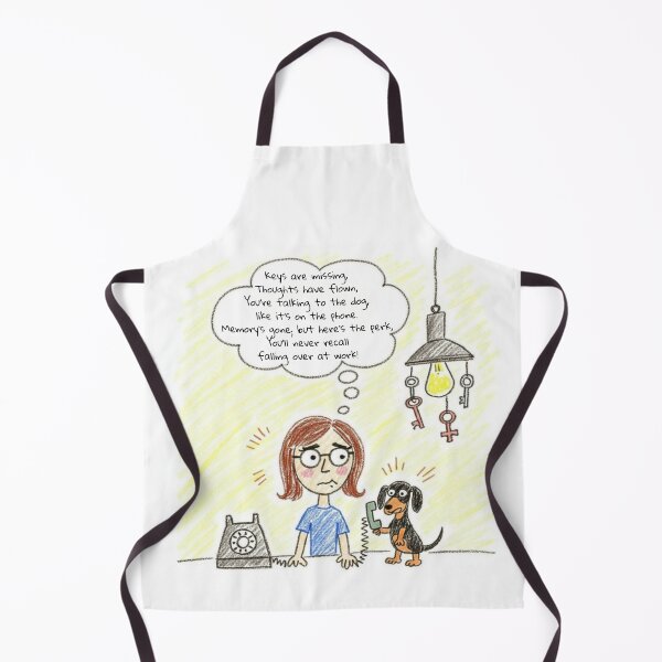 Item preview, Menopause Humour Poem Illustration - Missing Keys, Dachshund Children's Crayon Drawing designed and sold by HugsAndPrints.
