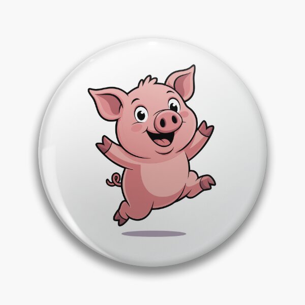 Item preview, Cute Happy Pig Cartoon Illustration – Adorable Farm Animal Art designed and sold by Royalsticker.