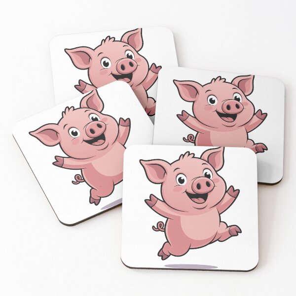 Item preview, Cute Happy Pig Cartoon Illustration – Adorable Farm Animal Art designed and sold by Royalsticker.