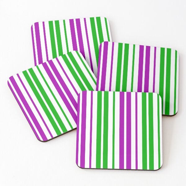 Item preview,  Green Purple Stripes On White Pattern Design  designed and sold by PatternTitan.